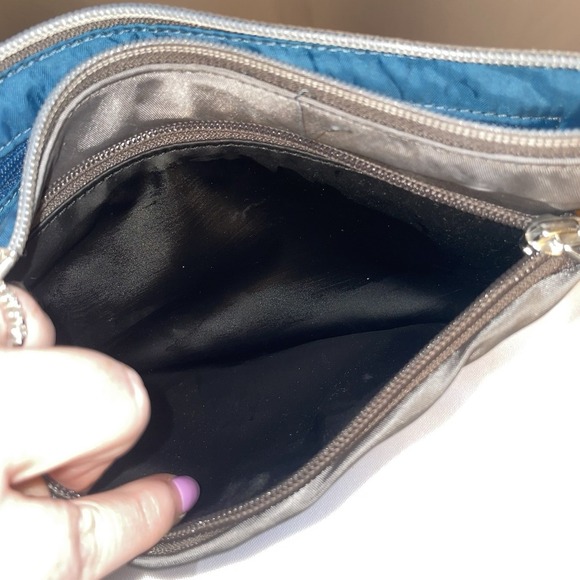 Tumi Susan Multifunction Pouch Wristlet Clutch Travel Cosmetics Gray Nylon - Picture 3 of 12